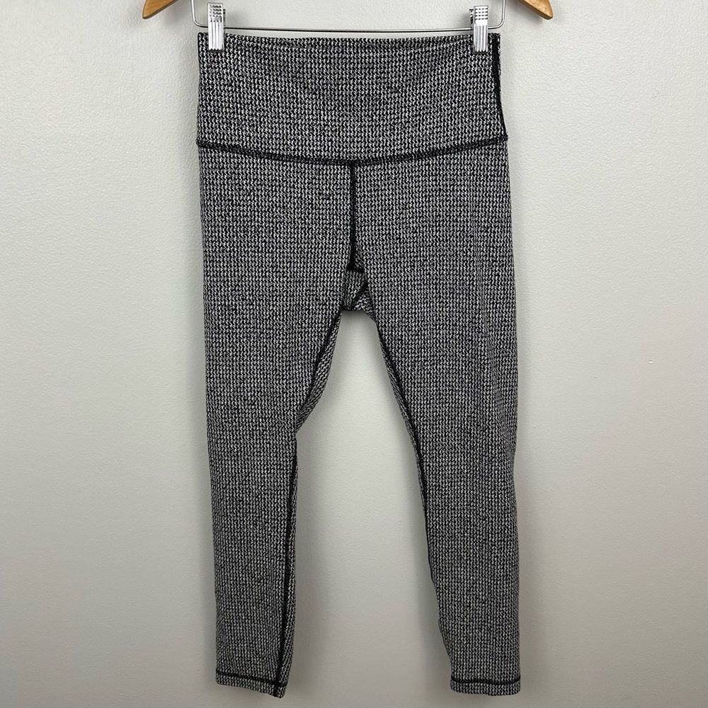 Lululemon Wunder Under High Rise Pant Teeny Tooth White Black Size 8 Leggings